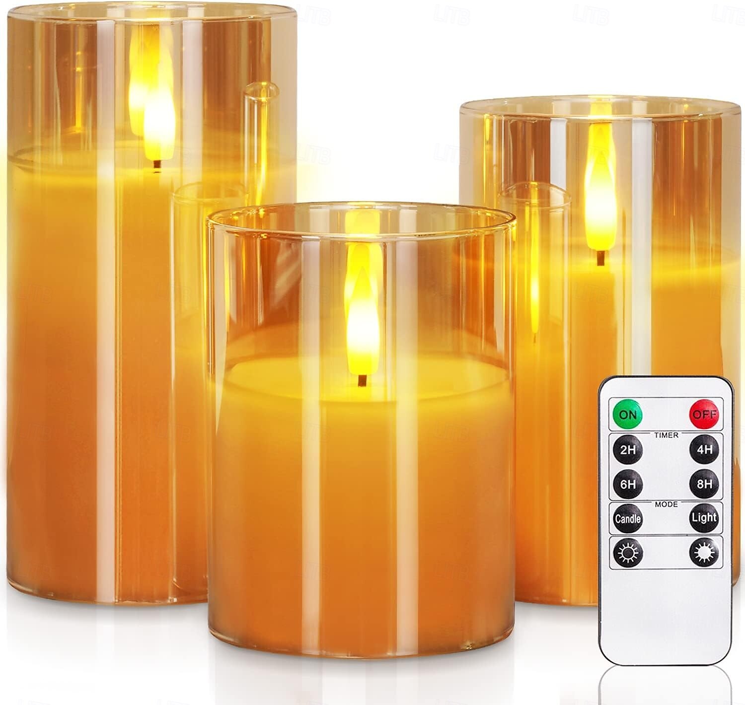 3 pezzi di luci di candela a LED senza fiamma con telecomando - a batteria, bianco caldo, natale, matrimonio &decorazioni per feste del 2025 a $27.99 –P2