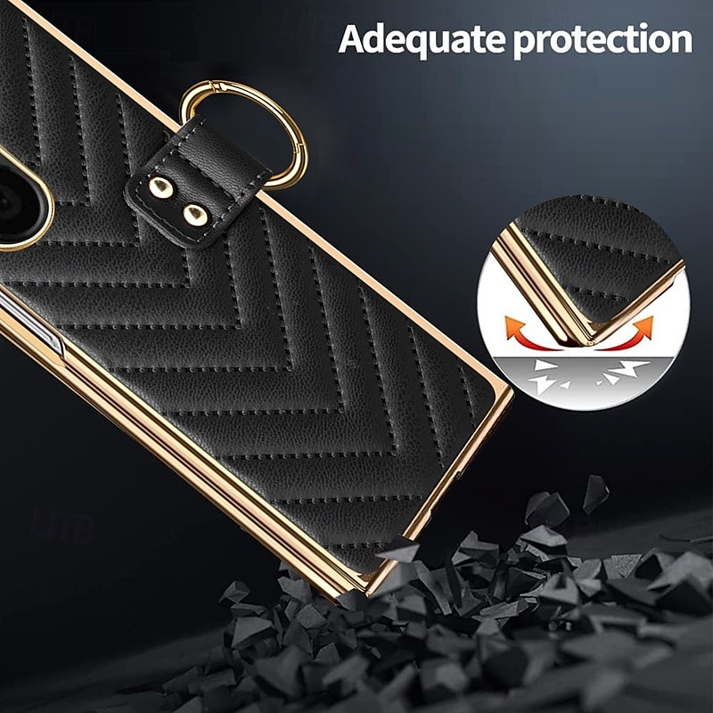 Phone Case For Samsung Galaxy Z Fold 6 Z Fold 5 Z Fold 4 Z Fold 3 Back Cover Magnetic Support Wireless Charging Ring Buckle Retro PU Leather 2025 - $27.99 –P7
