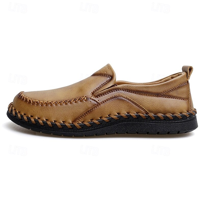 Freizeit-Schlupfschuhe aus Kunstleder für Herren mit Steppnähten – bequemes, atmungsaktives Alltagsschuhwerk für Outdoor- und Freizeitaktivitäten 2025 - $46.99 –P8