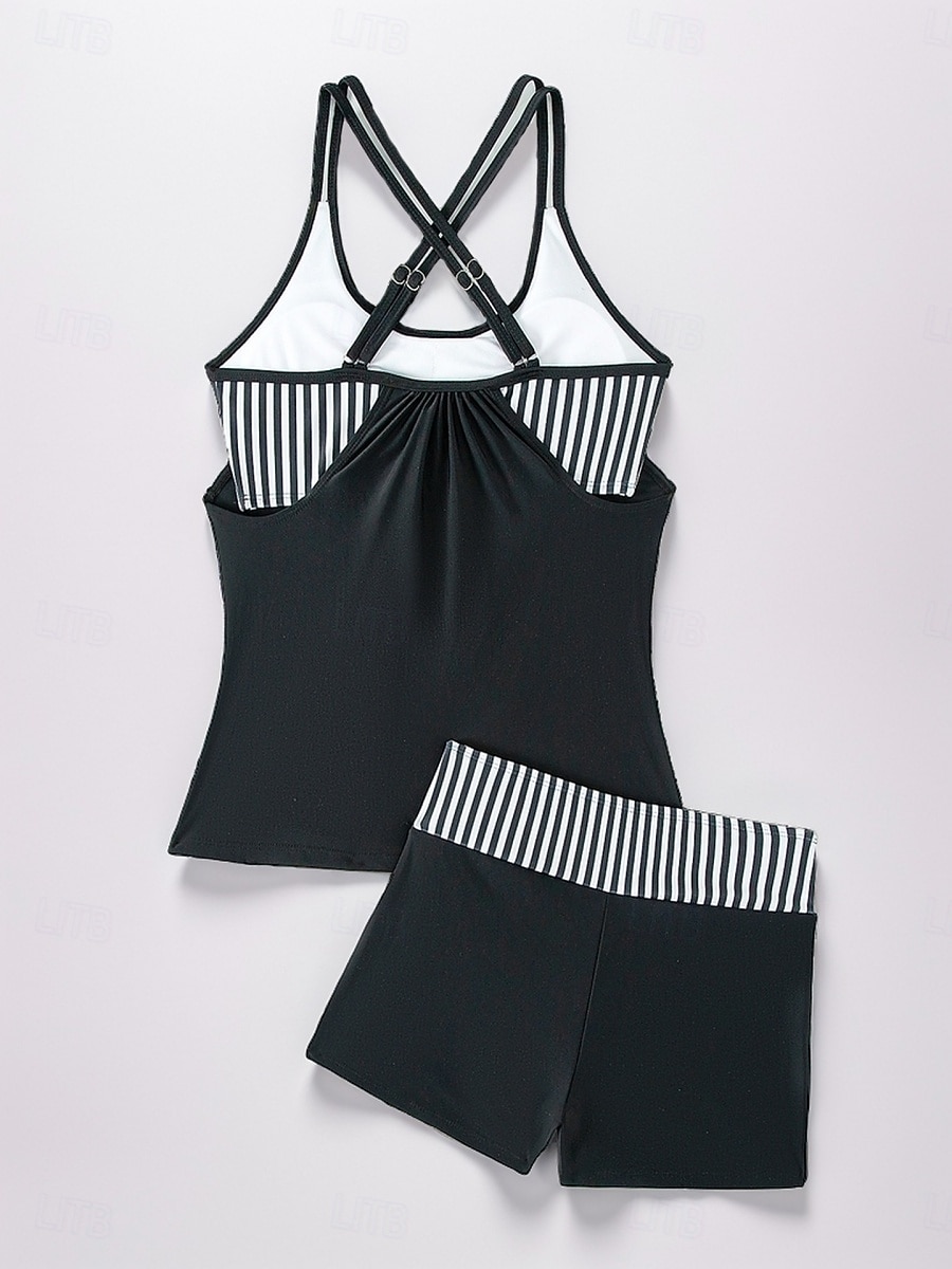 Maillots de bain femmes maillot de bain une pièce monokini sans dos contrôle du ventre taille haute slim vacances plage maillot de bain à rayures florales halter sans manches de 2025 ? $28.99 –P3