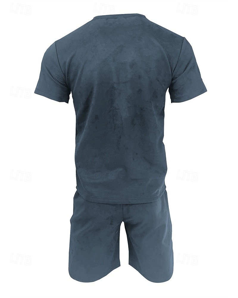 Homens Conjunto de treino Moletom Camiseta e shorts Conjunto Conjunto de roupas Gola Redonda Ao ar livre Diário Esportes Bolsos Com Cordão 2 Peças Côr Sólida Vermelho Vinho Azul Royal Verde Poliéster de 2025 por $41.99 –P5