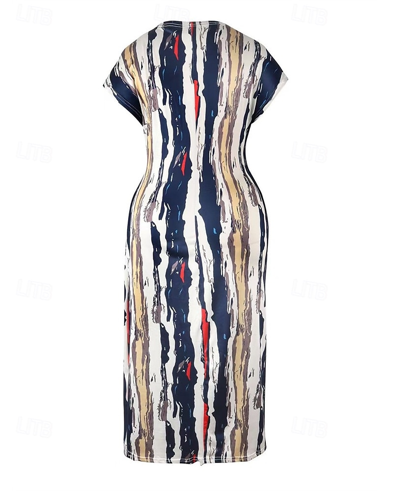 Női Midi ruha hétköznapi ruha Bodycon nyári ruha Divat Szabadtéri Szabadság Randi Normál Színes Féhosszú Mély-V Medence Barna Sötétkék Nyár Tavasz 2025 - $24.99 –P6