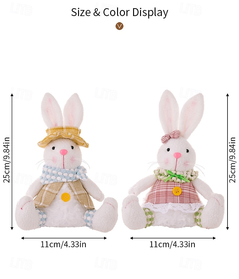 Confezione da 2 statuine di coniglietti luminosi creativi pasquali, decorazioni di coniglietti illuminati a forma di cartone animato per vetrine, decorazioni per l'atmosfera pasquale e regali per le del 2026 a $28.99 –P8
