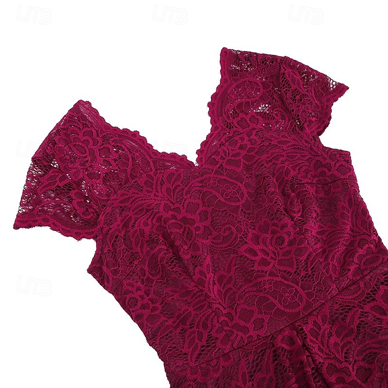 Elegantní 50. léta Retro Ke kolenům Šaty A-Line šaty Čajové šaty Krajka A-Linie Dámské Vánoce Karneval Nový rok Maturita Denní nošení loučení se svobodou nevěsty Dospělé Šaty pro návrat domů Léto 2025 - $35.99 –P14