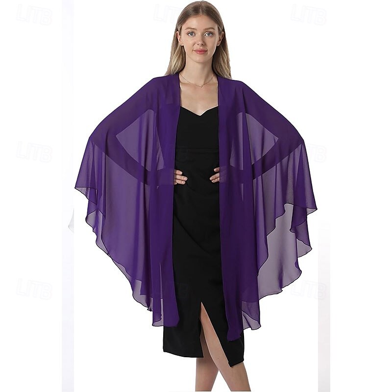 scialli e mantelle in chiffon, scialle per feste di nozze, sciarpa per donna, abito da sera da sposa, abiti per occasioni speciali del 2025 a $29.99 –P19