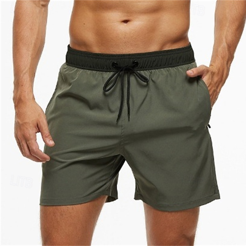 Men's Active Shorts Sweat Shorts Shorts Summer Shorts Pocket Drawstring Elastic Waist Plain Comfort Short Sports Outdoor Daily Going out Fashion Casual Lake blue Wine Micro-elastic 2026 - $12.49 –P6