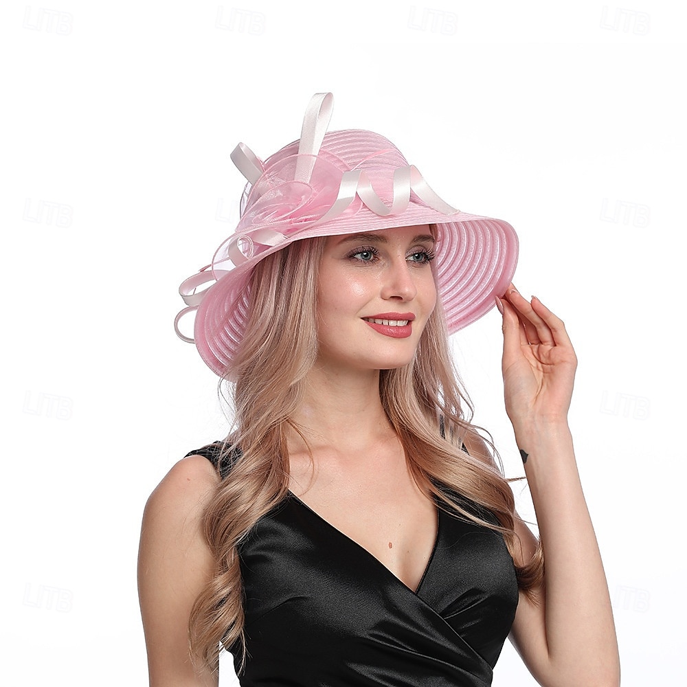 женская церковная крещение свадьба шляпа-колокольчик чаепитие дерби платье шляпы-котелки 2025 - $34.99 –P7