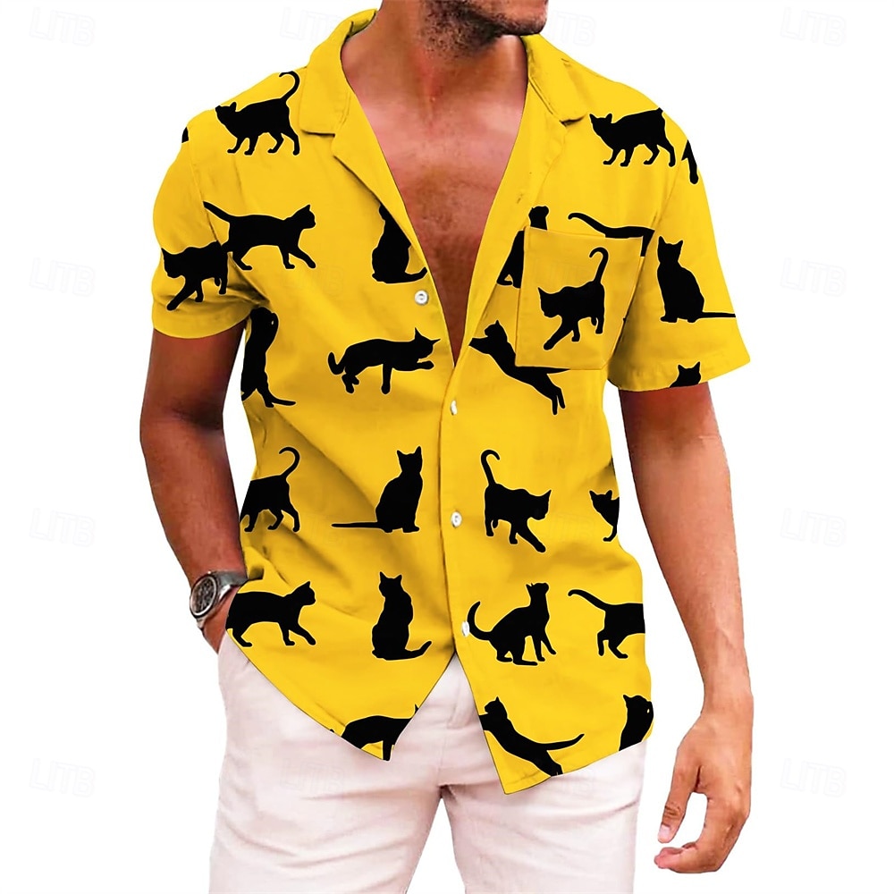 Retro 70. léta Tričko Aloha košile Hippie Disko Kočka Pánské Dovolená Párty Pride Parade Dospělé Tričko 2025 - $20.99 –P1