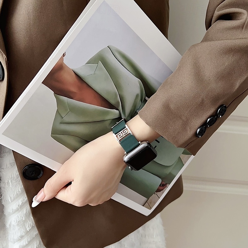 Solo loop Kompatibel med Apple Watch-klokkereim 38mm 40mm 41mm 42mm 44mm 45mm 49mm Justerbar PU-lær Erstatningsklokkerem til iwatch Ultra 2 Series 9 8 7 SE 6 5 4 3 2 1 2025 - $23.99 –P6
