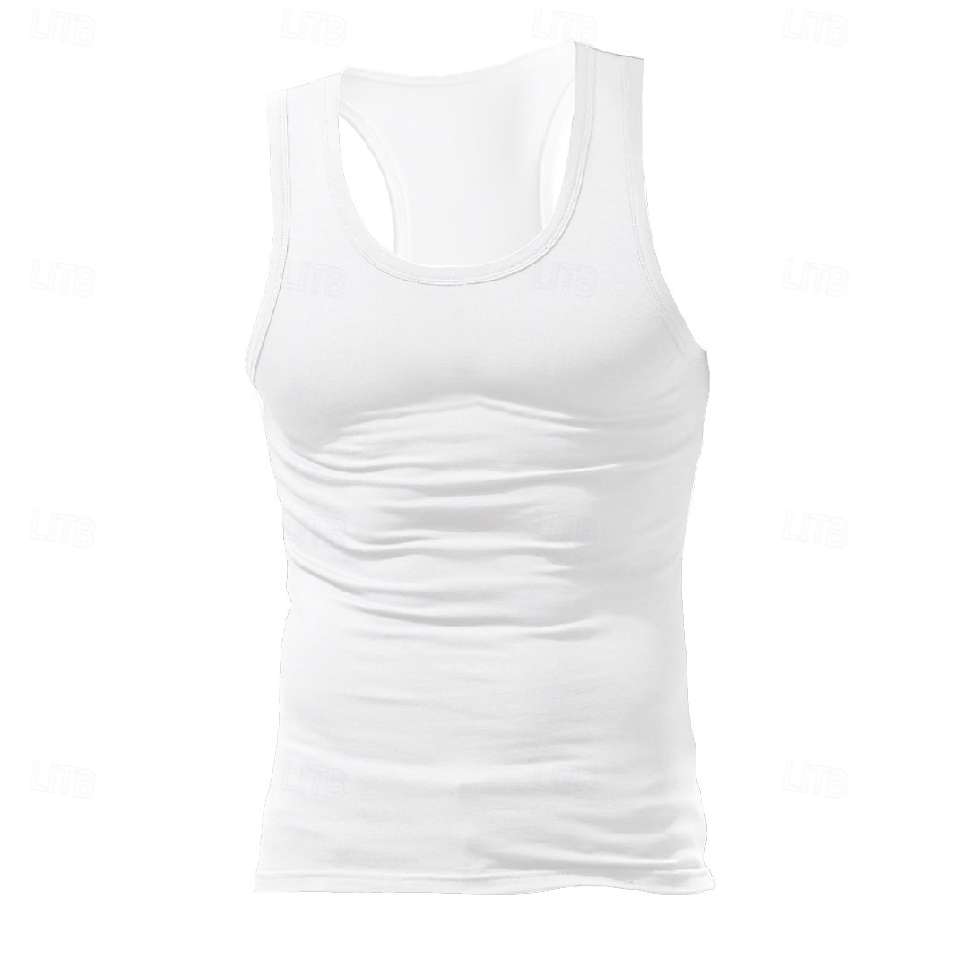Men's Tank Top Vest Undershirt Sleeveless Shirt Sleeveless Crewneck Summer Solid Color Plain Fashion Classic Comfortable Street Casual Sports Black White Red Top Tee for Men 2025 - $11.49 –P2