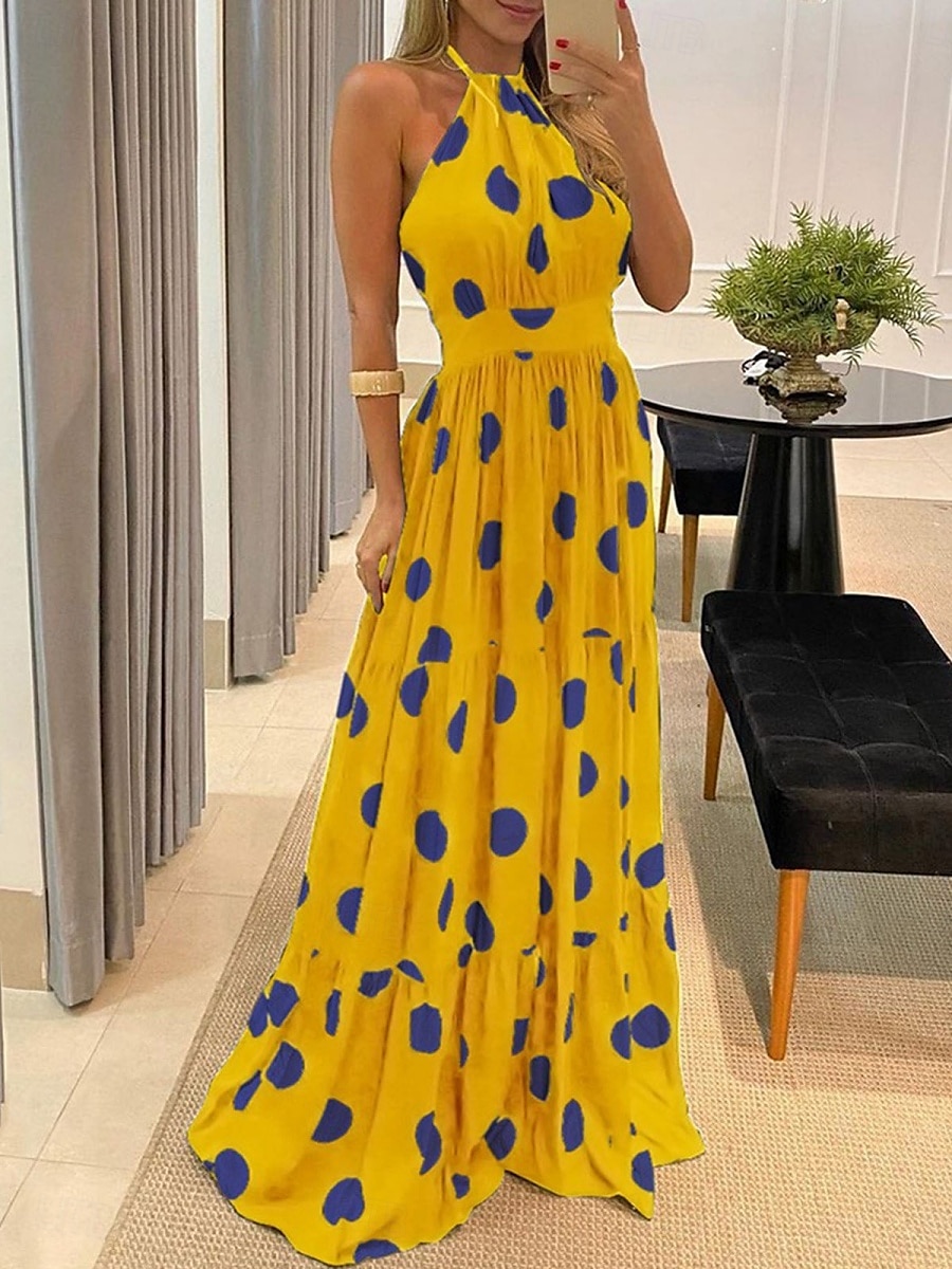 Damskie Sukienka maxi Codzienne sukienki Sukienka gorsetowa Sukienka A line Sukienka na ramiączkach Elegancki Codzienny Urlop Codzienny Regularny Kwiaty Panterka Groszki Bez rękawów Kantarka 2025 - $31.99 –P8