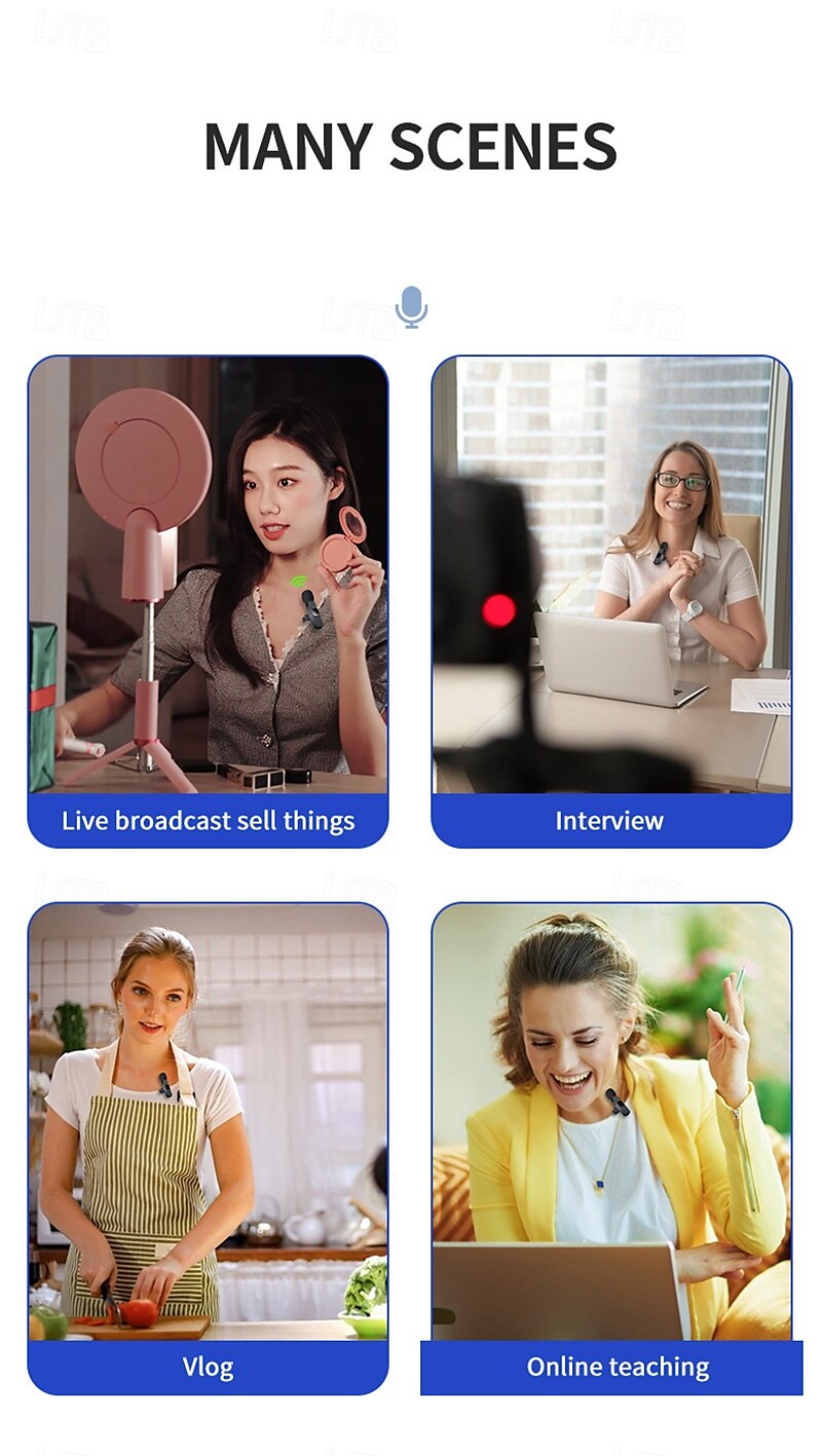 2.4G Wireless Lavalier Microphone Video Shooting Live Microphone Portable Audio Video Recording Mini Mic for IOS Android 2025 - $22.99 –P9