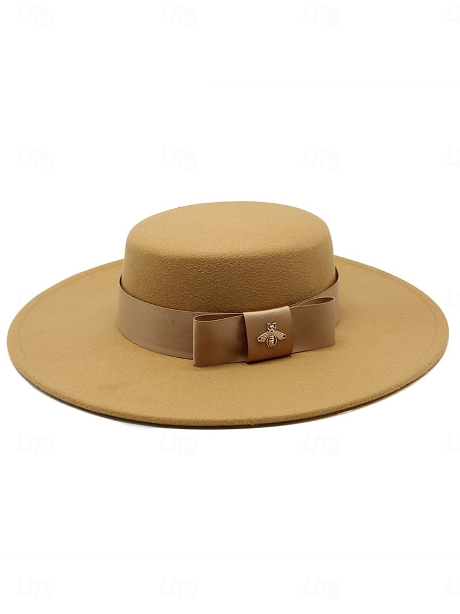Chapeaux en tulle et coton chapeau fedora élégant vintage pour un mariage avec un accessoire de noeud headwear chapeaux robe de course de 2025 ? $36.99 –P7