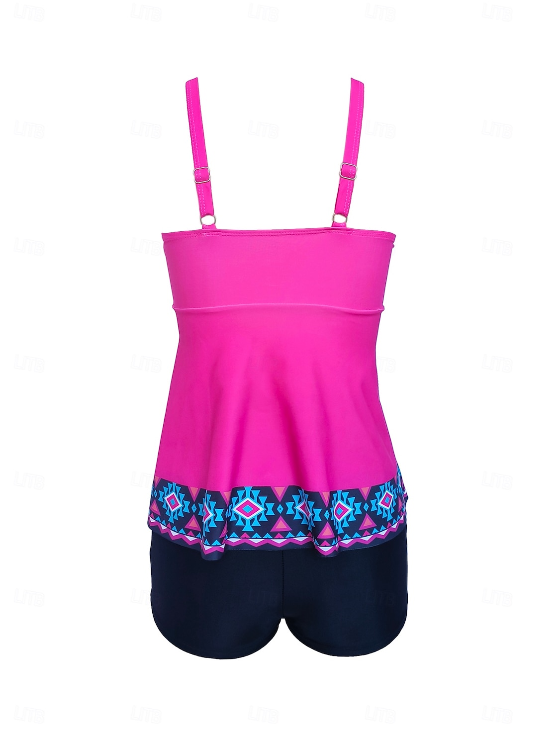 Pentru femei Costume de Baie 2 bucăți Pantaloni Scurți Costum de baie Fără Spate Geometric Vacanță Costum de plajă Grafic Gât asimetric Fără manșon Costume de baie 2025 - $26.99 –P12