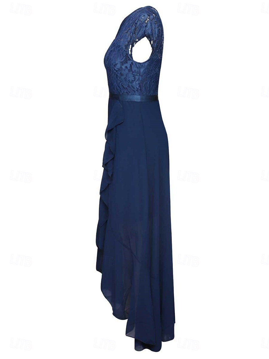 Sukienka na graduacje dla kobiet Sukienka maxi Jednolity kolor Sukienka balowa Sukienka w kształcie litery A Sukienka Fit and Flare Elegancka Formalna Półformalna Gość na wakacje Zaręczyny Przyjęcie 2025 - $41.99 –P16