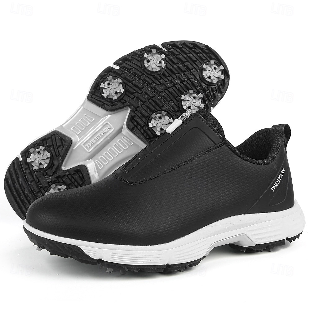 weiße Golfschuhe für Herren mit Reißverschluss, atmungsaktivem Obermaterial und gepolsterter Sohle für Komfort und Leistung auf dem Platz 2025 - $89.99 –P1