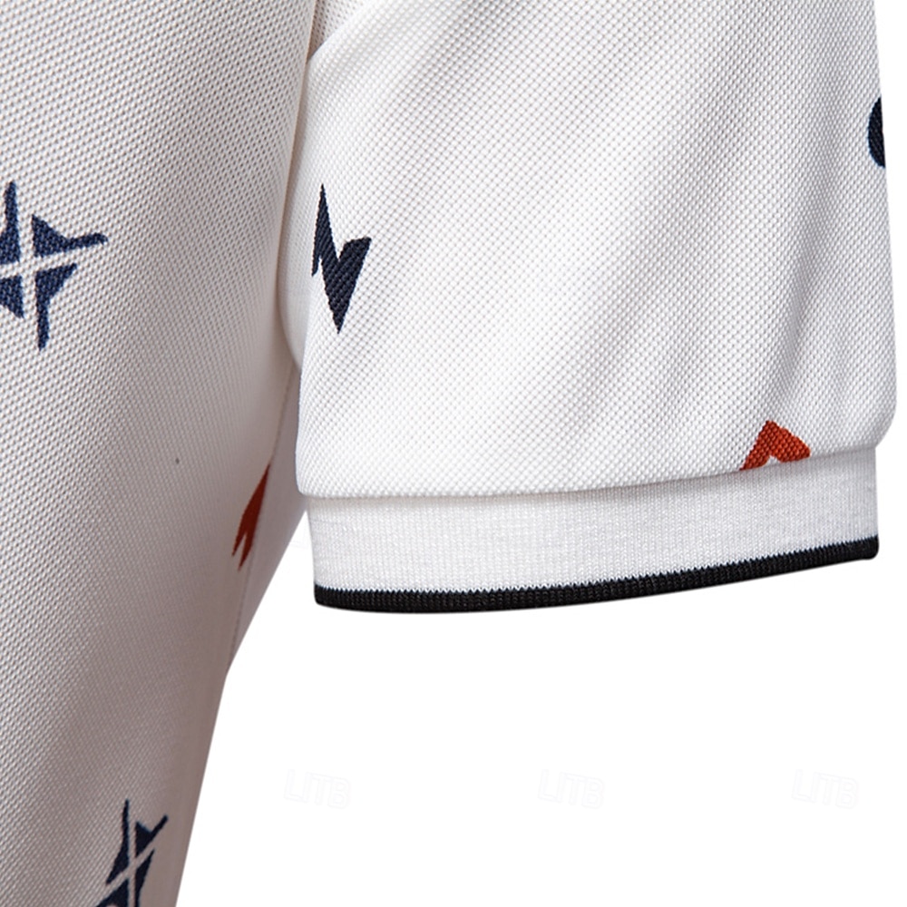 Men's Polo Knit Polo Sweater Formal Work Turndown Short Sleeve Letter & Number Buttons Summer White Green Beige Polo 2026 - $24.99 –P4