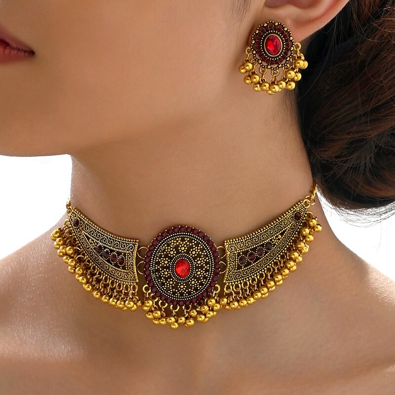 Bruidssieradensets 1 Legering Oorbellen Kettingen Dames Stijlvol Schattig meetkundig Vreugde Geometrische vorm Sieraden set Voor Feestavondkleding 2025 - $18.99 –P4
