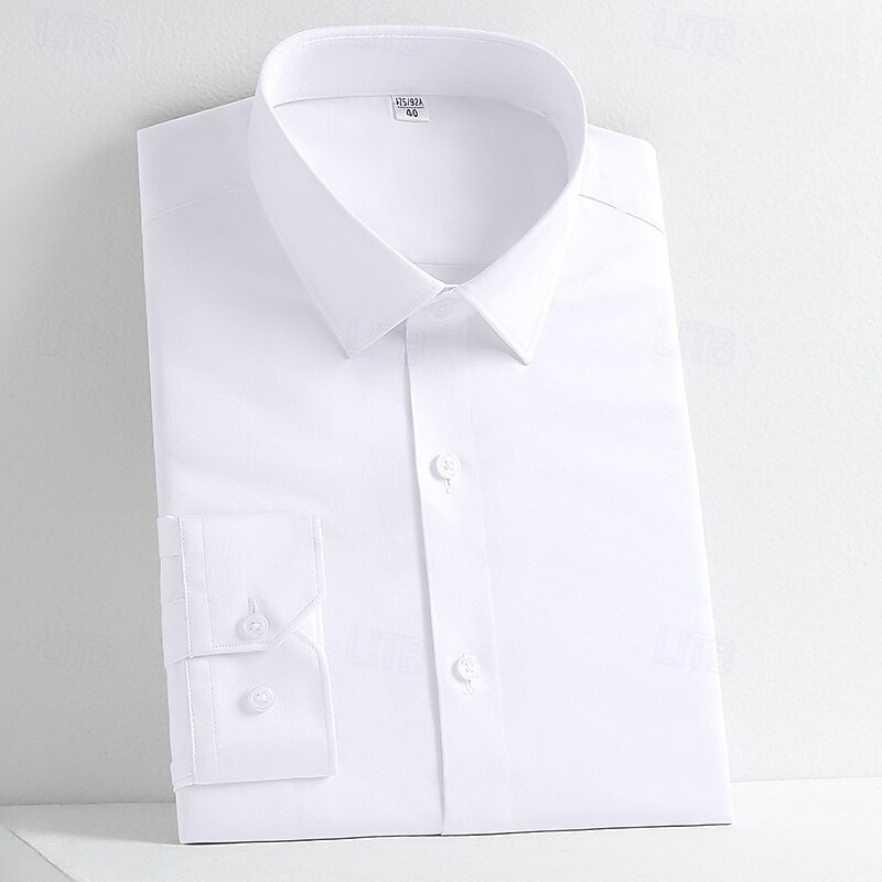 Homme Chemise Chemise boutonnée Couleur unie Mariage Soirée Noir Blanche Jaune Vert Claire manche longue Revers Printemps Automne Vêtement Tenue Poche de 2025 ? $29.99 –P4