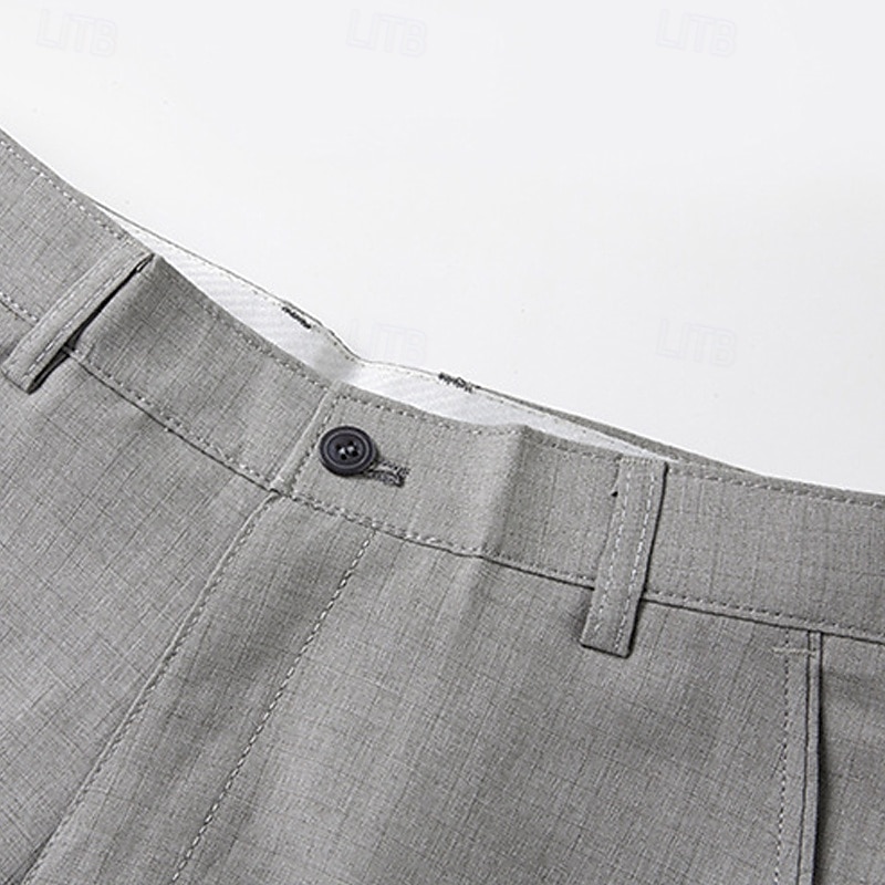 Per uomo Pantaloncini Pantaloncini eleganti Tasche Gamba dritta Liscio Comfort Senza ferro Lunghezza del ginocchio Ufficio Attività commerciale Giornaliero Di tendenza Streetwear Grigio fumo Nero del 2025 a $17.99 –P5