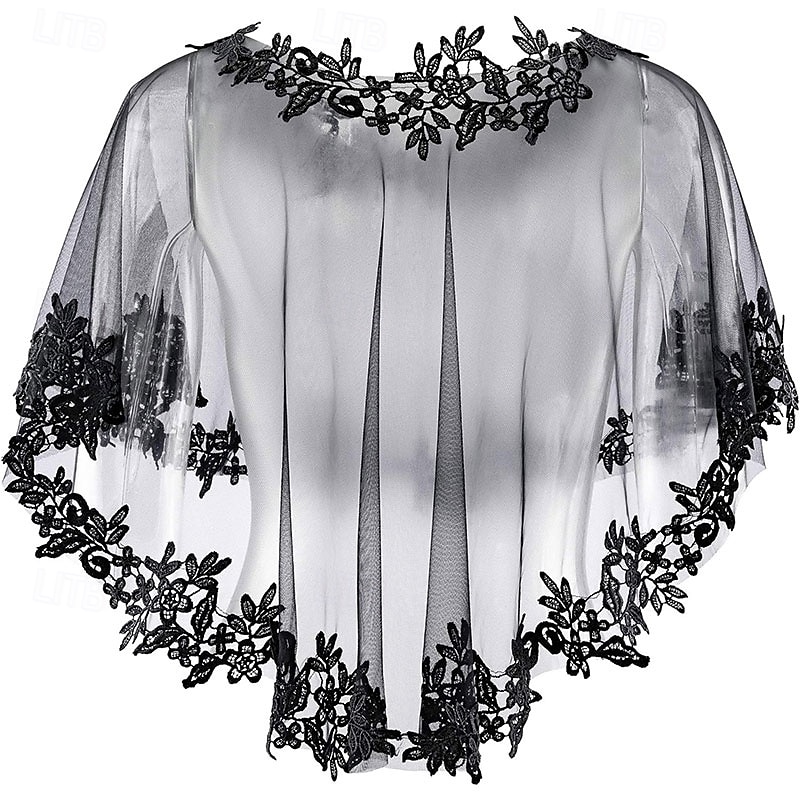 blonder bryllup sjal wrap for kvinner aften cape brude skulder dekker skjerf til kjole ballfest (svart) 2025 - $22.99 –P2