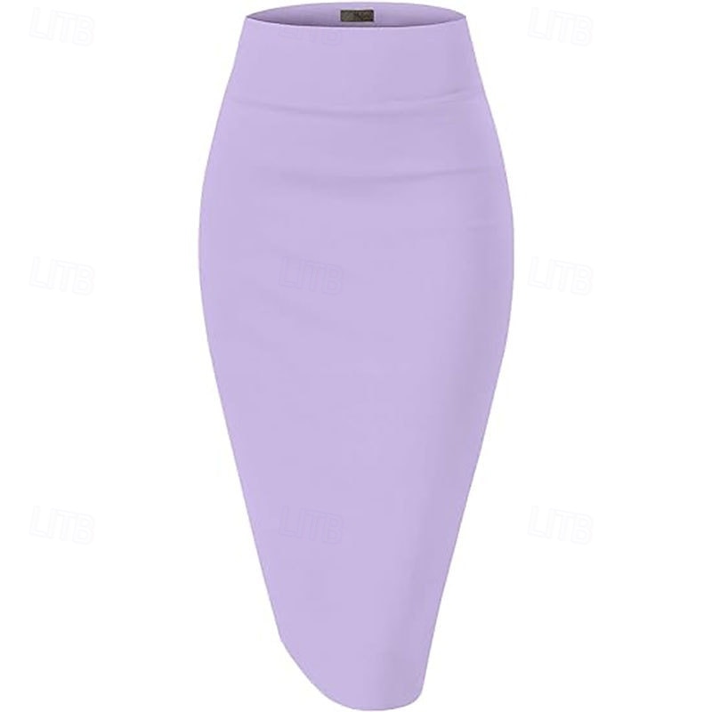 Retro / vintage 1950-luku rockabilly Pitkä Pituus Lyijykynähame Yhtenäinen väri Naisten Naamiaiset Kausaliteetti Arki-asut Teekutsut Aikuisten Hame 2025 - $21.99 –P15