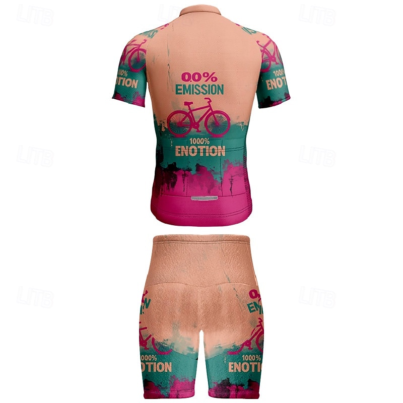 Per uomo Maglia da ciclismo con pantaloncini Manica Corta Mountain Bike MTB Ciclismo su strada Estate Primavera Autunno Nero Rosa Rosso A righe Lettere & Numeri Bicicletta Cerniera Frontale del 2026 a $47.99 –P18