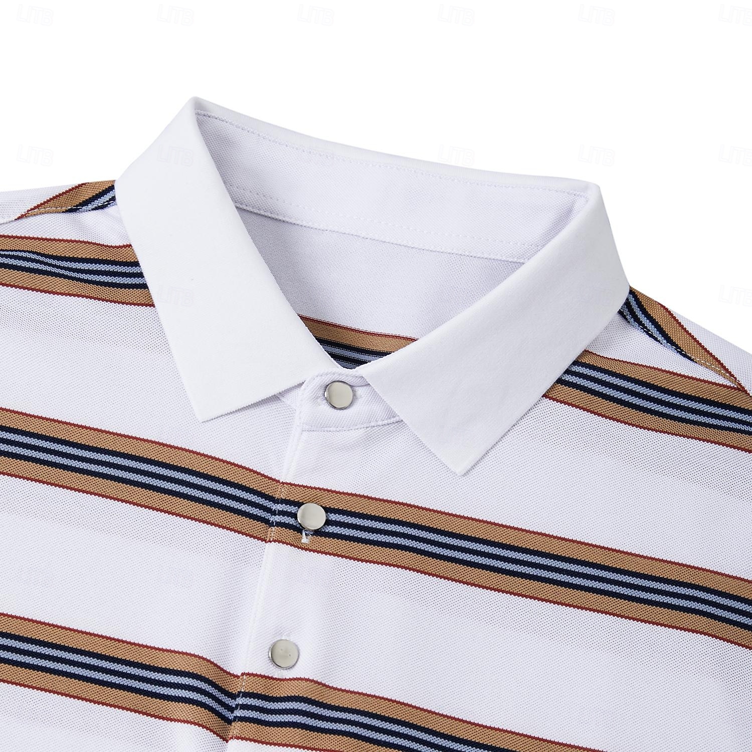 Miesten Polo Työ Katu Sänkyjen avaus Lyhythihainen Loma Muoti Väripalikka Vaakasuuntaiset nauhat Napit Raita Kesä Kevät Musta Valkoinen Polo 2025 - $44.99 –P10