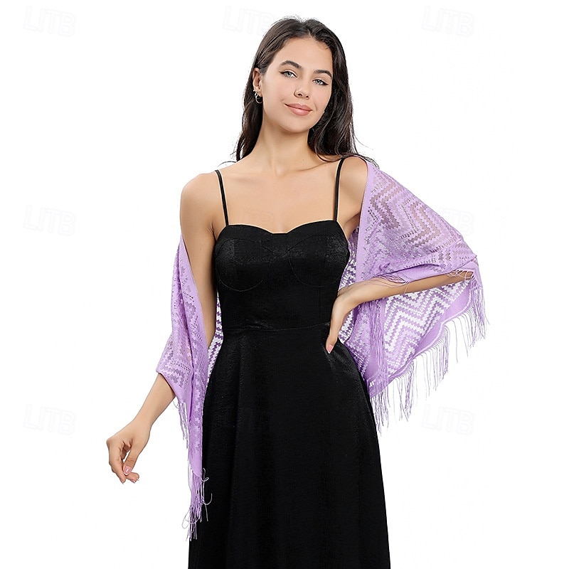 écharpe en dentelle ondulée robe de mariée robe de soirée châle en dentelle soirée dansante écharpe polyvalente pour femme de 2025 ? $19.49 –P12