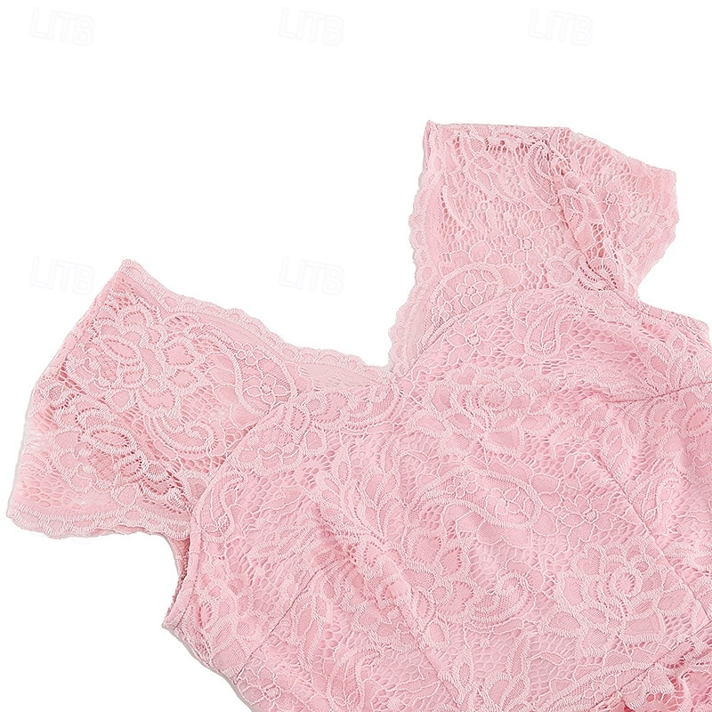 Elegantní 50. léta Retro Ke kolenům Šaty A-Line šaty Čajové šaty Krajka A-Linie Dámské Vánoce Karneval Nový rok Maturita Denní nošení loučení se svobodou nevěsty Dospělé Šaty pro návrat domů Léto 2025 - $35.99 –P9