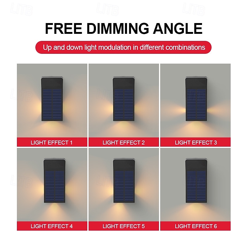 2 шт. настенных светильника на солнечных батареях – высокая яркость, водонепроницаемый, светящийся с 3 сторон, для украшения сада, виллы, двора, забора, крыльца 2026 - $36.99 –P8