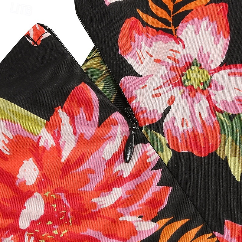 1950s Retro Antiguo Rockabilly Hasta la Rodilla Vestidos Vestido de té Vestido swing Floral Ajustado / Acampanado Columpio Disfraz Mujer Navidad Carnaval Año Nuevo Reunión de Antiguos Alumnos Ropa 2026 - $23.99 –P17