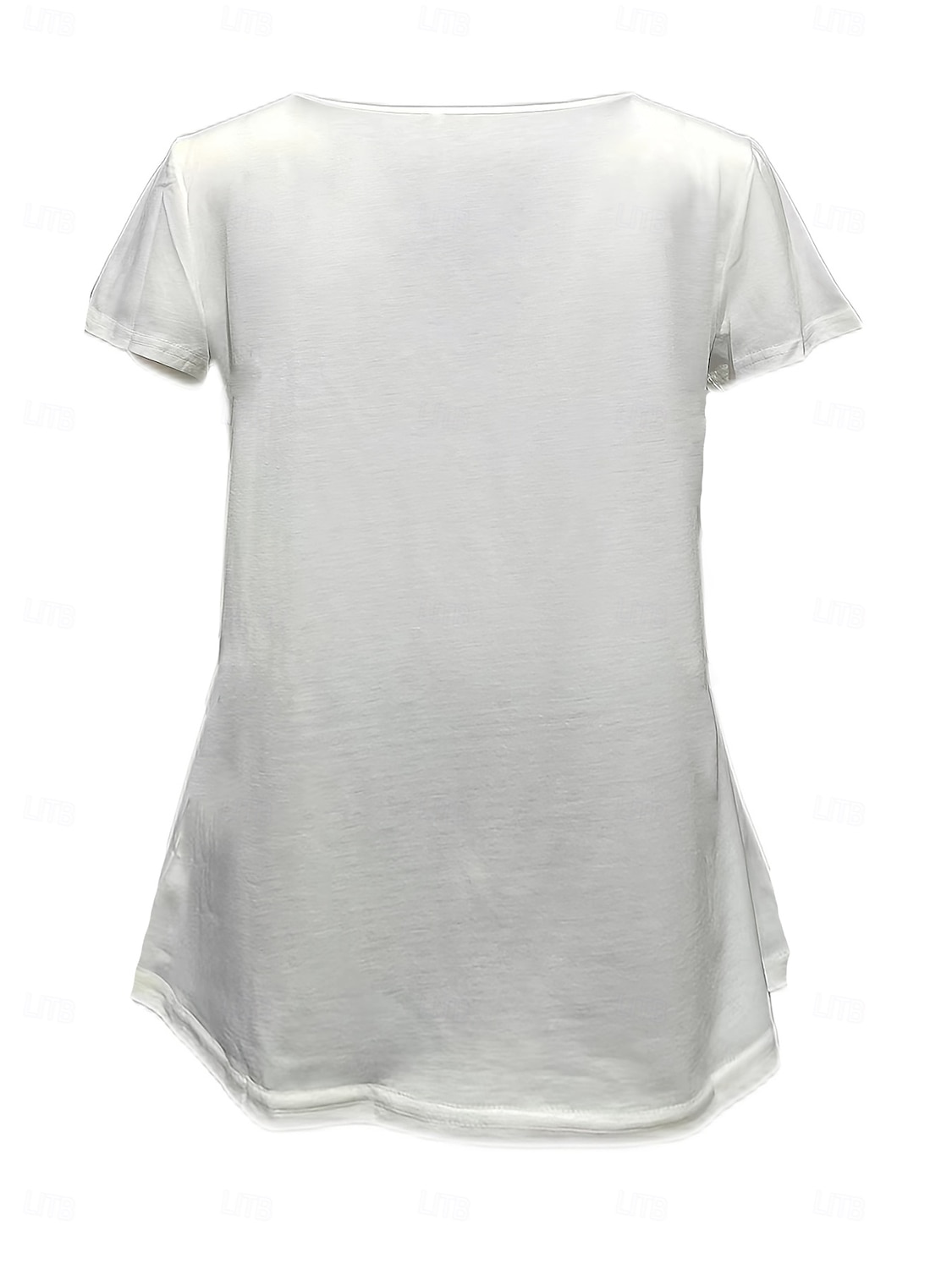 Femme T shirt Chemisier Plein mode Classique Décontractées Manche Courte Papillon Col V Hauts réguliers du quotidien Fin de semaine Blanche Violet Eté Printemps Automne de 2025 ? $15.49 –P3