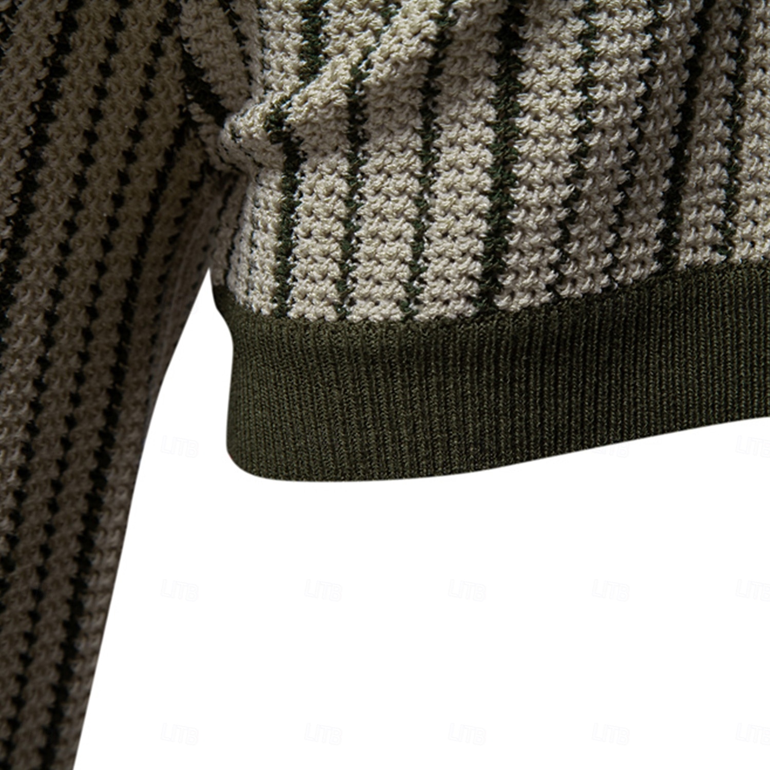 Męskie Gra polo Dzianina polo Formalny Praca Wieczorne Krótki rękaw Prążki Pionowe paski Stripe-Trim Pasek Wiosna Zielony Khaki Gra polo 2025 - $30.99 –P16