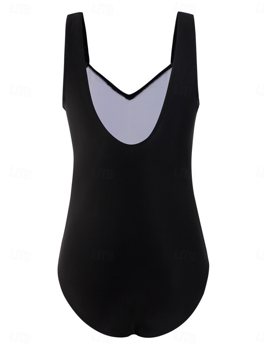Dame Badetøy Ett stykke Monokini Badedrakt Åpen rygg Midjekontroll Høy Midje Tynn Ferie Strand Klær Nyanse Leopard V-hals Ermeløs Badedrakter 2025 - $27.99 –P6