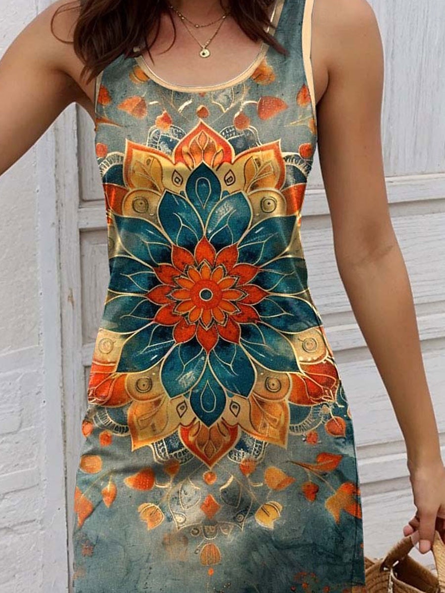 Pentru femei Rochie Mini Rochie A line Rochie de vară Rochie cu umeri Vacanță Casual Zilnic Potrivire Largă Grafic Geometric Fără manșon În U Trifoi Vară 2025 - $21.99 –P3