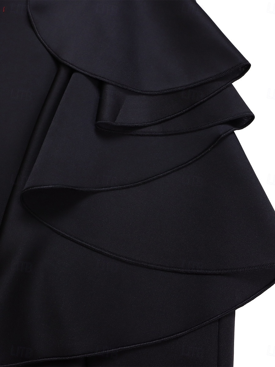 Kentucky Derby Damen Midi Kleid Bodycon Kleid Puffärmel Kleid Elegant Formal Cocktail Formal Party Hochzeitsgast Reguläre Passform Grafisch Kurzarm V-Ausschnitt Schwarz Weiß Gelb Rot Sommer 2025 - $49.99 –P5