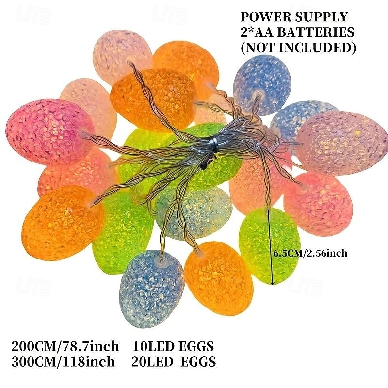 2025年 3m20LED イースター イースター イースター イースターエッグ クリエイティブ ライトストリング AAA 電池ボックス駆動 イースター ディナーパーティー 屋内雰囲気装飾 ライトストリング  コレクション – $19.99 –P4
