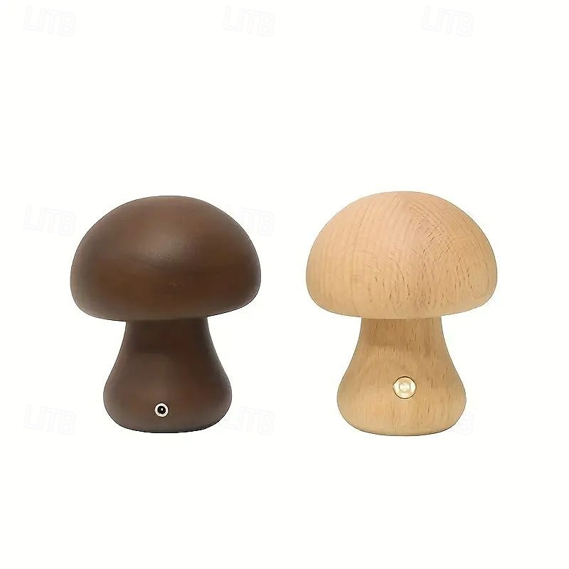 lampada da tavolo a fungo a led dimmerabile touch lampada da ufficio in legno ricaricabile tramite usb luce notturna camera da letto casa bar ufficio decorazione regalo di compleanno del 2025 a $30.99 –P13