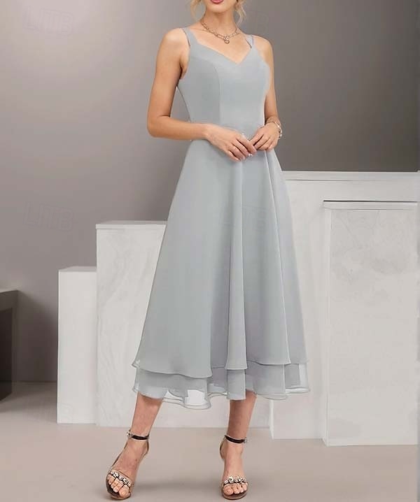 Two Piece Mother of the Bride Dress Elegant Vintage Shirt Collar Tea Length Chiffon 3/4 Length Sleeve Floral Lace Jacket Dresses 2025 2025 - $199.99 –P3