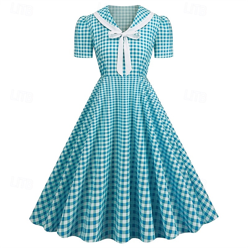 Retro 50. léta Rockabilly Šaty Houpací šaty Maškarní kostým Dámské Karneval Plesová maškaráda Denní nošení loučení se svobodou nevěsty Dospělé Šaty Šaty pro návrat domů 2025 - $23.99 –P19