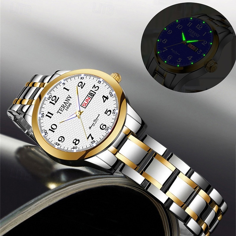 digitale nuovo quadrante circolare orologio da donna business ipx7 impermeabile calendario luminoso display settimanale cinturino in lega multifunzionale elegante orologio al quarzo per viaggio tempo del 2025 a GBP £14 –P3