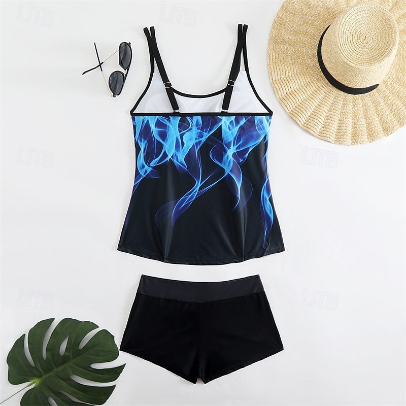 Femme Tankini Maillot De Bain Deux Pièces Bretelles Croisées Maillots de Bain Maillots de Bain Bleu Ciel Violet Respirable Séchage rapide Poids Léger Sans Manches - Natation Surf Plage Eté Printemps de 2025 ? $26.99 –P12