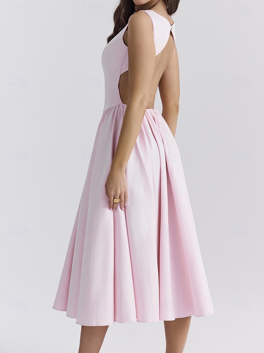 Retro Vintage 1950s Midi Dress Flare Dress Spaghetti Strap Corset Solid Color A-Line Slash Neck Women's Masquerade Wedding Vacation Tea Party Adults' Dress 2025 - $26.99 –P6