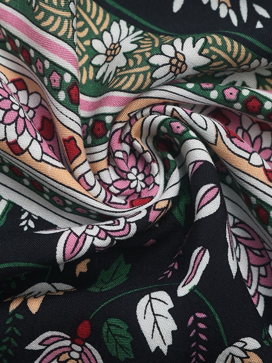 Dame Skjorte Bluse Blomstret Stilfull Fritid Langermet Med stropper Vanlige topper Daglig Trykt mønster Svart Sommer Vår 2025 - $28.99 –P11