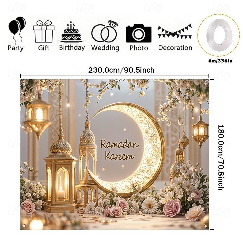 Ramadan Kareem Mubarak Hanging Tapestry Wall Art Large Tapestry Mural Decor Photograph Backdrop Blanket Curtain Home Bedroom Living Room Decoration 2025 - $15.99 –P2