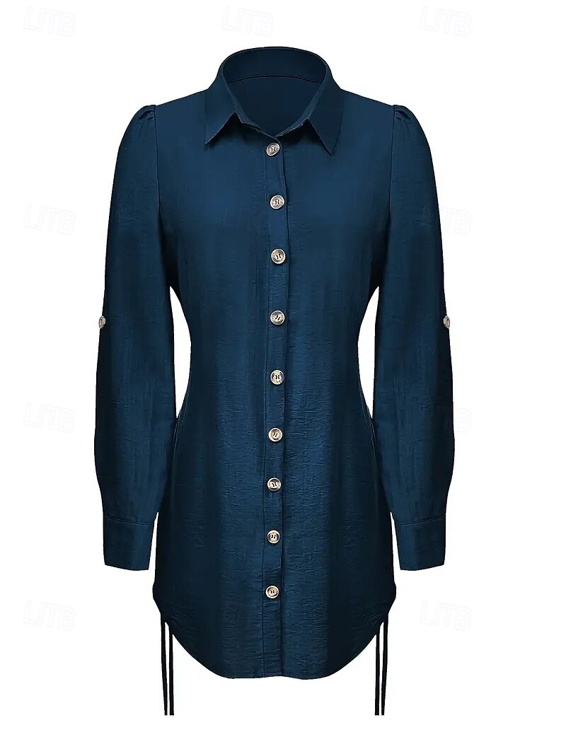 Women's Mini Dress Sexy Dress Elegant Daily Regular Fit Solid Color Long Sleeve V Neck Wine Fuchsia Green Dark Blue Fall 2025 - $22.99 –P2