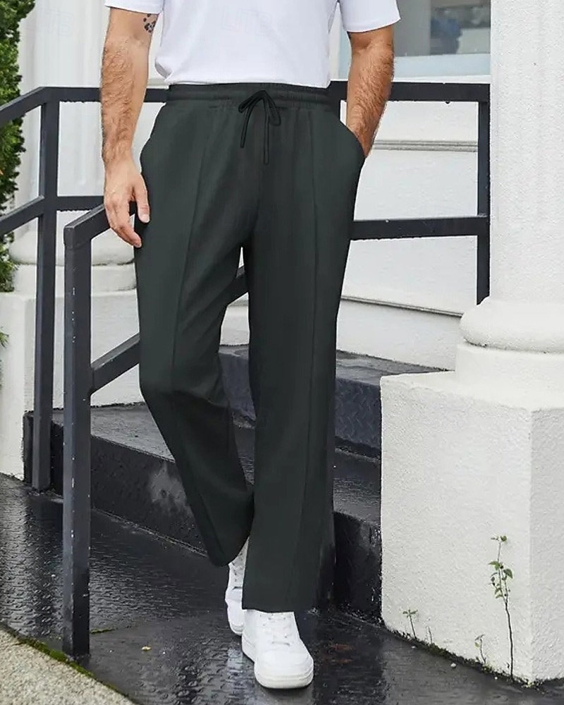 Men's Athletic Pants Wide Leg Sweatpants Trousers Pocket Drawstring Elastic Waist Plain Comfort Sports Outdoor Daily Fashion Casual Light Grey Dark Gray Micro-elastic 2026 - $20.99 –P7