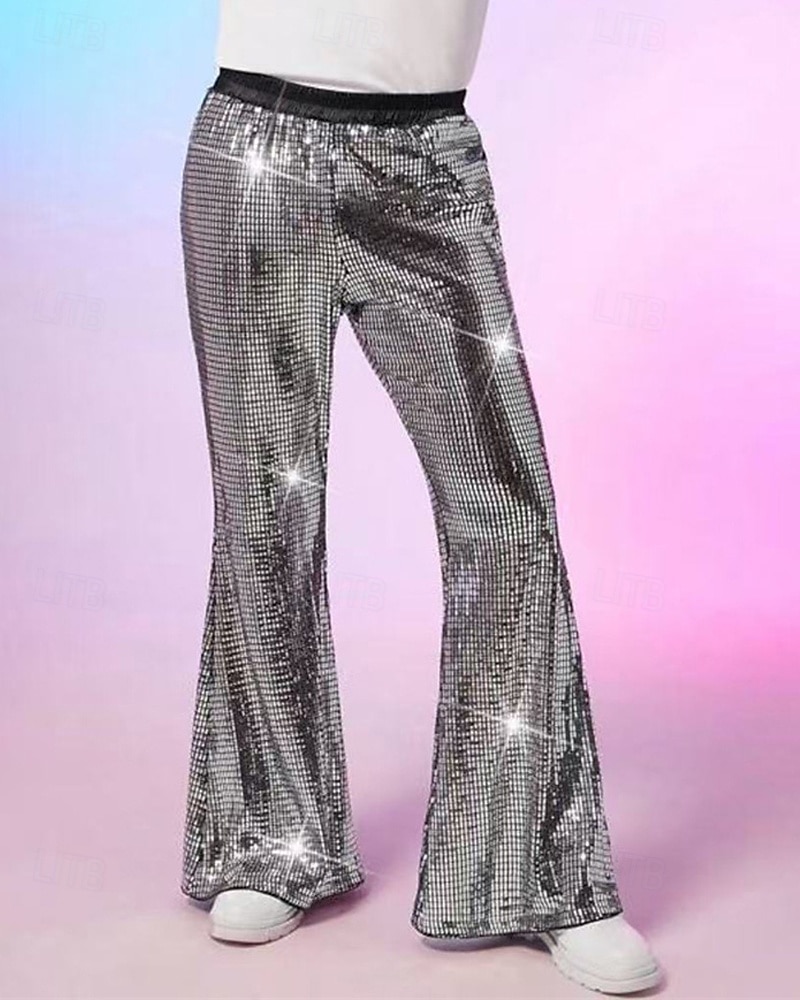 Per uomo Pantaloni da discoteca Pantaloni Pantaloni casual Paillettes Tasca Elastico in vita Semplice Comodità Feste Palcoscenico Luci da discoteca Vintage Glitter Argento Rosso Micro-elastico del 2025 a $31.99 –P2
