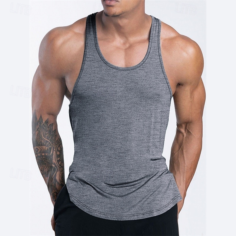 Herren Tank Top Weste Unterhemd Ärmelloses Shirt Ärmellos U-Ausschnitt Sommer Einfach Mode Designer Basic Urlaub Straße Ausgehen Schwarz Rosa Marineblau Top T-Shirt für Herren 2025 - $12.99 –P10